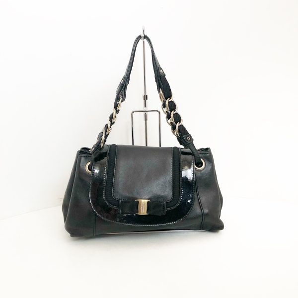 37844728 1 Salvatore Ferragamo Vara Leather Handbag Black