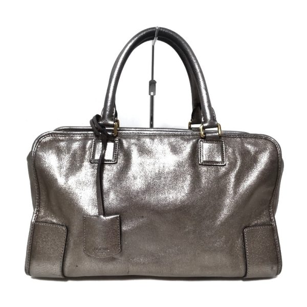 37845384 3 Loewe Amazona 36 Handbag Leather Silver