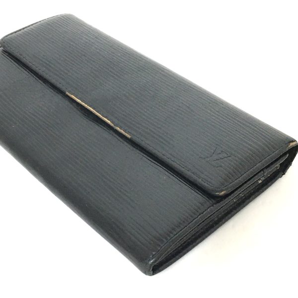 37845537 8 Louis Vuitton Pochette Porte Monet Credit Leather Long Wallet Noir