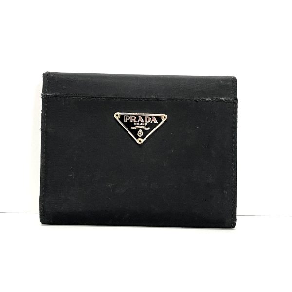 37845654 1 Prada Trifold Wallet Nylon Black