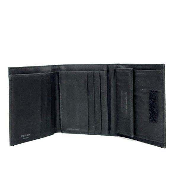 37845654 3 Prada Trifold Wallet Nylon Black