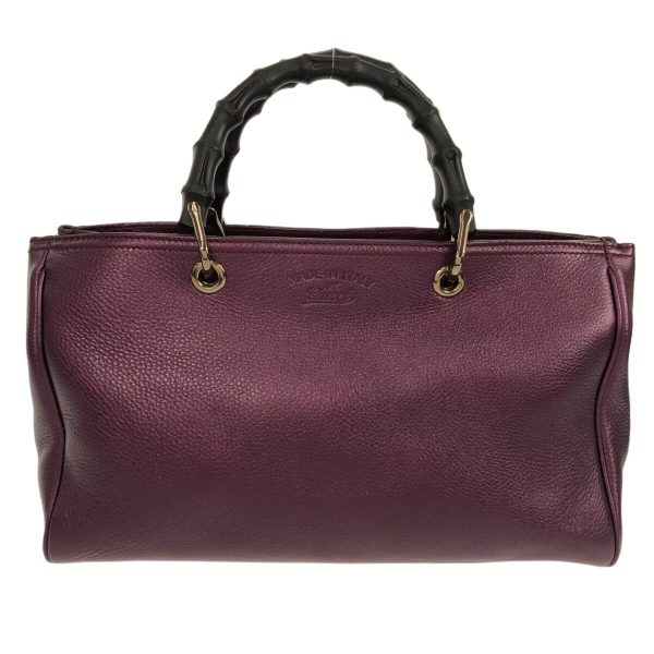 37846080 1 Gucci Bamboo Shopper Leather Tote Bag Purple