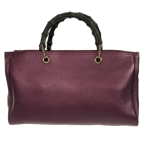 37846080 3 Gucci Bamboo Shopper Leather Tote Bag Purple