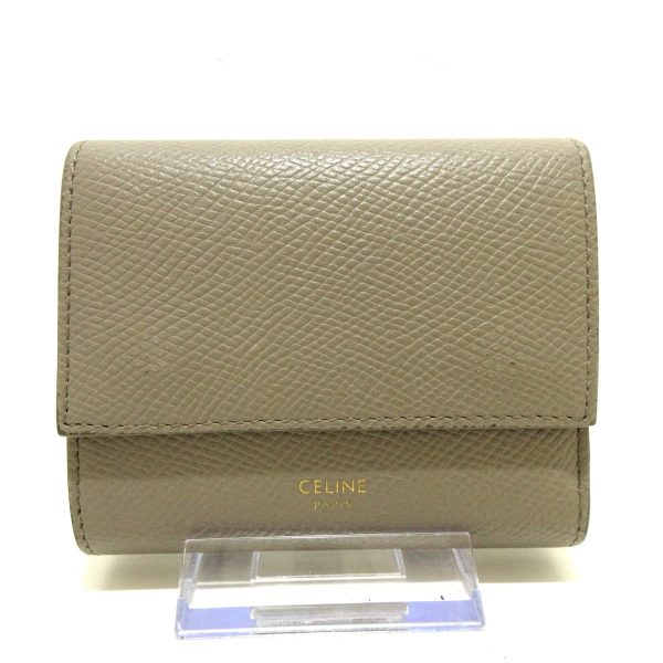 37847006 1 Celine Small Trifold Leather Wallet Gray