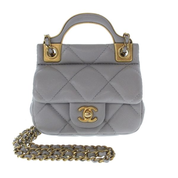 37848895 1 Chanel Matelasse Shoulder Bag Lambskin Light Gray