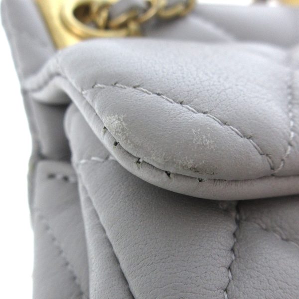 37848895 12 Chanel Matelasse Shoulder Bag Lambskin Light Gray