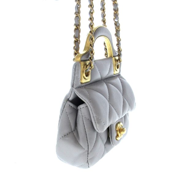 37848895 2 Chanel Matelasse Shoulder Bag Lambskin Light Gray