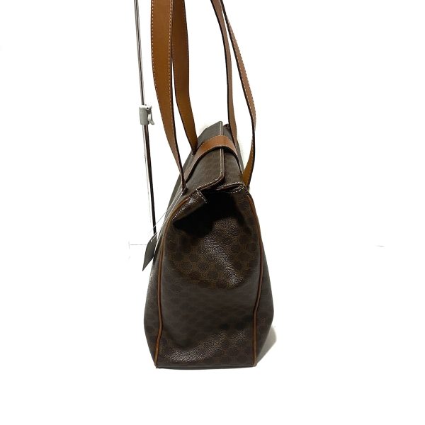 37850340 2 Celine Macadam Pattern PVC Shoulder Bag Brown