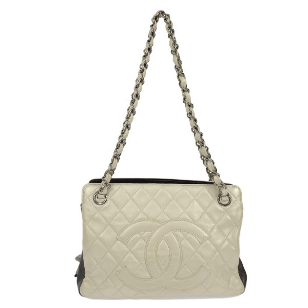 37850410 1 Chanel Matelasse 255 Shoulder Bag Lambskin Silver Black