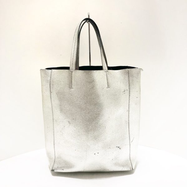 37850856 1 Celine Vertical Cabas Small Leather Tote Bag Silver