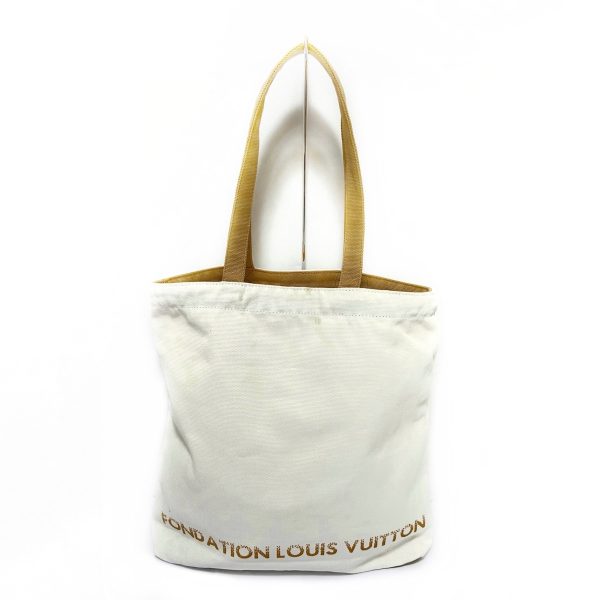 37851769 1 Louis Vuitton Fondation Louis Vuitton Museum Canvas Tote Bag White Beige