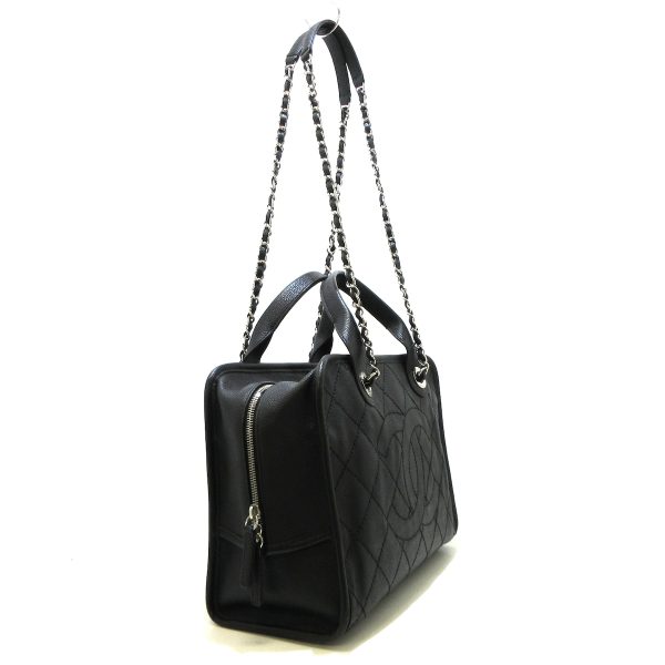 37853162 2 Chanel Deauville Bowling Bag Caviar Skin Black