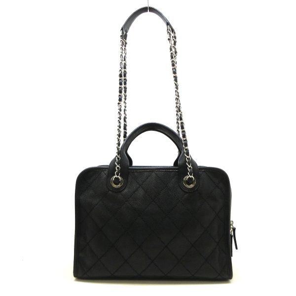 37853162 3 Chanel Deauville Bowling Bag Caviar Skin Black