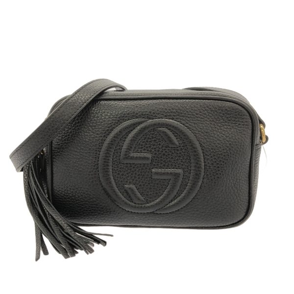 37853311 1 Gucci Soho Interlocking G Leather Shoulder Bag Black