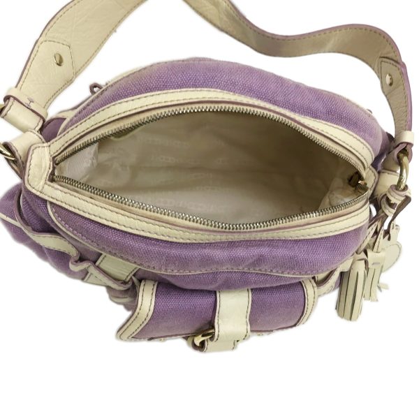 37863774 7 Celine Canvas Leather Shoulder Bag Purple