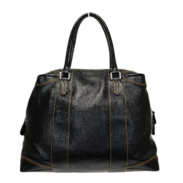 37863972 3 Fendi Handbag Leather Black Enamel