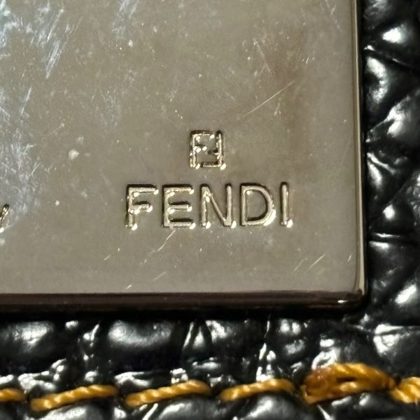 37863972 8 Fendi Handbag Leather Black Enamel