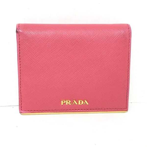 37864525 1 Prada Bifold Wallet Leather Pink Gold