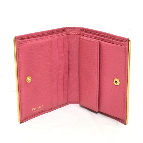 37864525 3 Prada Bifold Wallet Leather Pink Gold