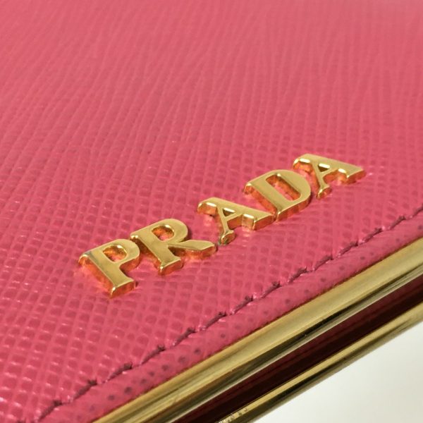 37864525 7 Prada Bifold Wallet Leather Pink Gold