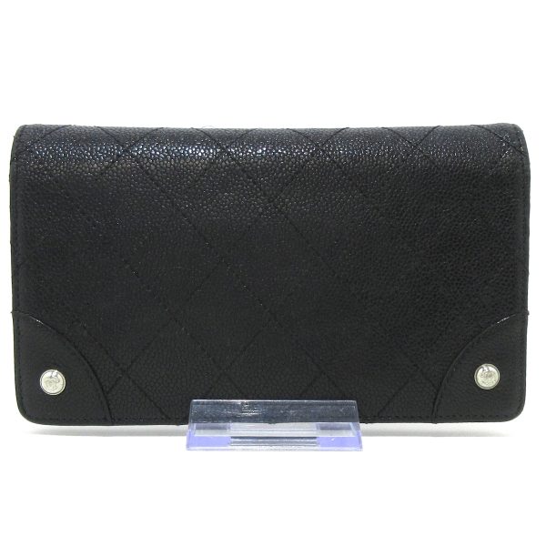 37864791 1 Chanel Matelasse Caviar Skin Long Wallet Black