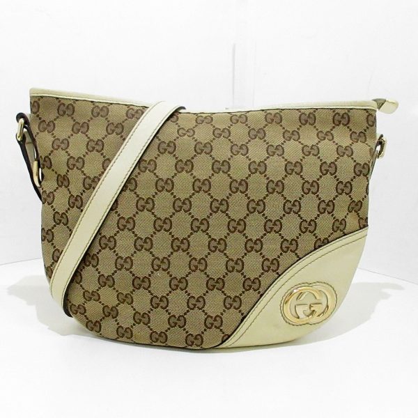 37864806 1 Gucci New Brit Gg Pattern Jacquard Shoulder Bag Beige