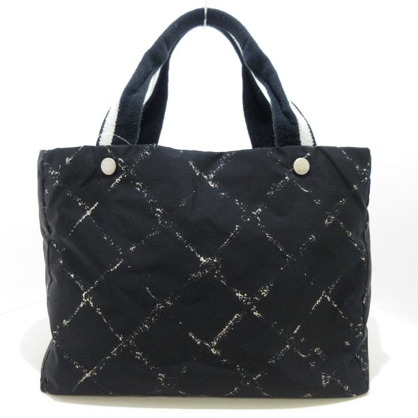 37864828 3 Chanel Vintage Travel Line Tote Bag Nylon Black