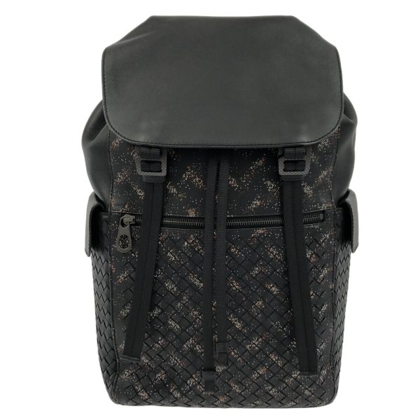 37866007 1 Bottega Veneta Intrecciato Rucksack Black Lambskin