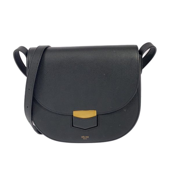 37866283 1 Celine Trotter Medium Leather Shoulder Bag Black