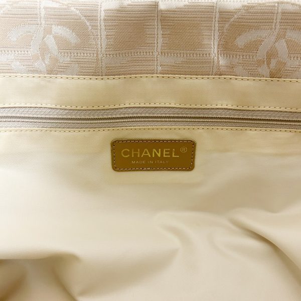 37866366 8 Chanel New Travel Line Tote Mm Tote Bag Nylon Jacquard Leather Beige