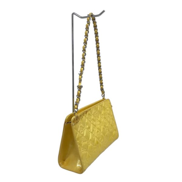 37866780 2 Chanel Symbol Charm Shoulder Bag Enamel Leather Yellow