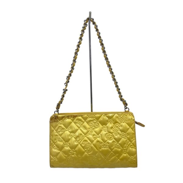 37866780 3 Chanel Symbol Charm Shoulder Bag Enamel Leather Yellow