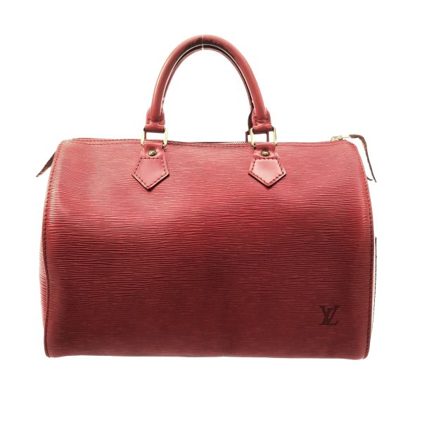 37866795 1 Louis Vuitton Speedy Leather Handbag Castilian Red