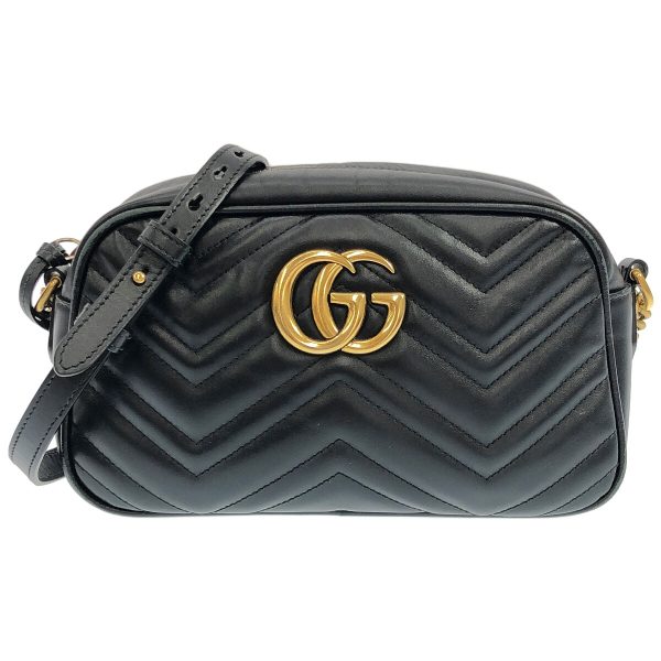 37867440 1 Gucci Gg Marmont Leather Shoulder Bag Black