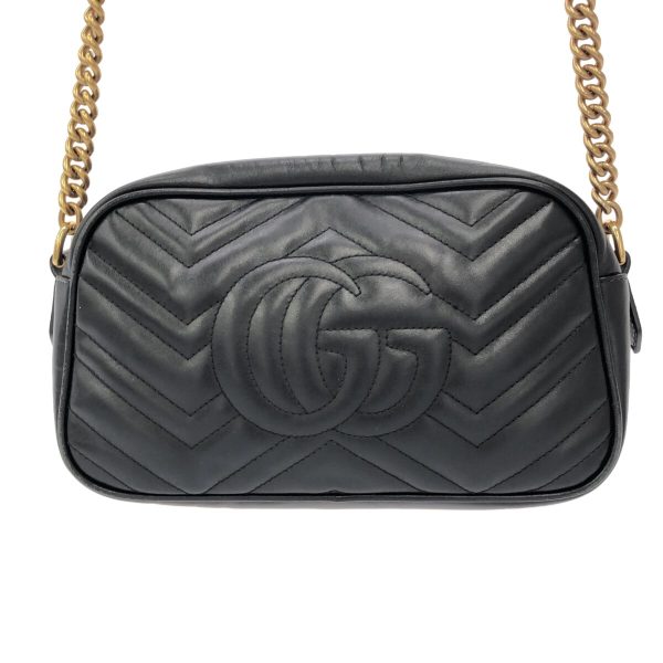 37867440 3 Gucci Gg Marmont Leather Shoulder Bag Black