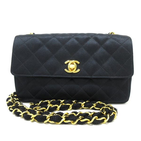 37867499 1 Chanel Mini Matelasse Shoulder Bag Satin Black