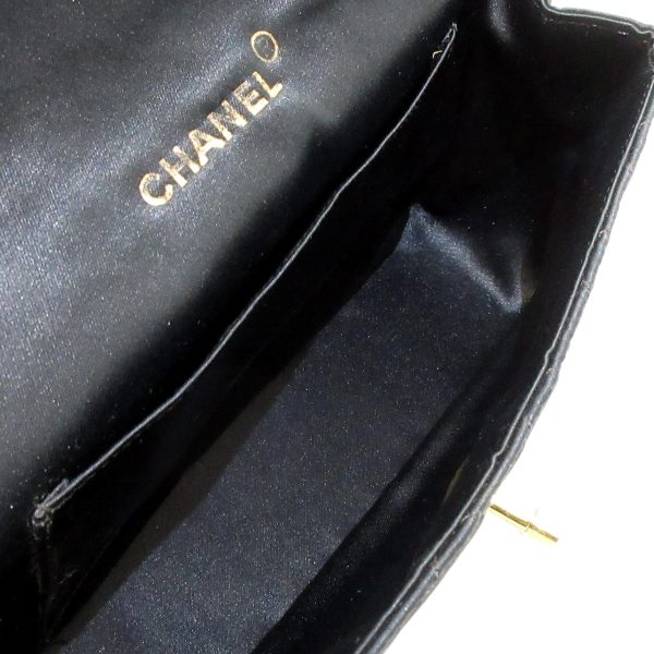 37867499 6 Chanel Mini Matelasse Shoulder Bag Satin Black