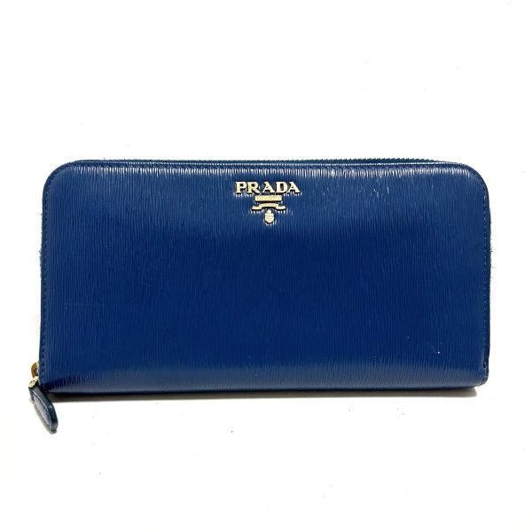 37868600 1 Prada Long Wallet Leather Navy