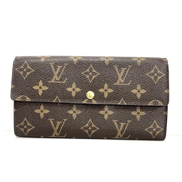 37868629 1 Louis Vuitton Pochette Porte Monet Canvas Long Wallet Brown