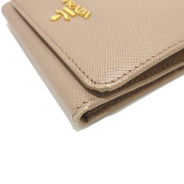 37868830 6 Prada Trifold Wallet Saffiano Leather Beige