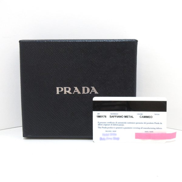 37868830 9 Prada Trifold Wallet Saffiano Leather Beige