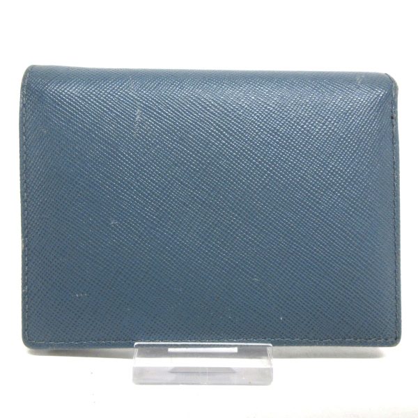 37868832 2 Prada Bifold Wallet Saffiano Leather Blue Gray