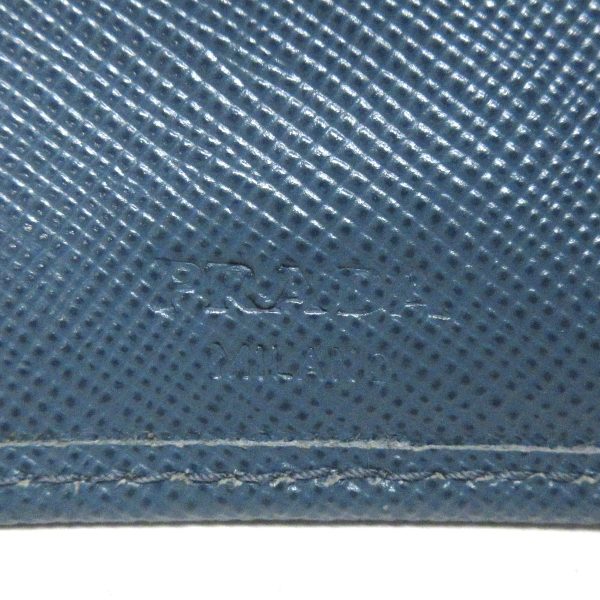 37868832 5 Prada Bifold Wallet Saffiano Leather Blue Gray