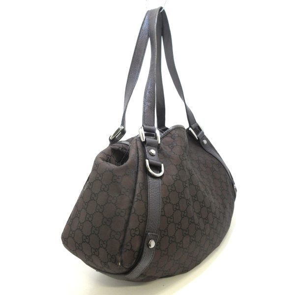 37868860 2 Gucci Gg Pattern Nylon Tote Bag Dark Brown