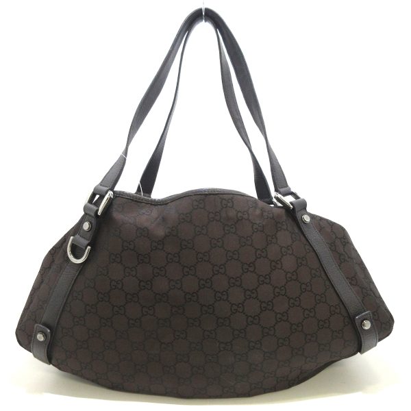 37868860 3 Gucci Gg Pattern Nylon Tote Bag Dark Brown