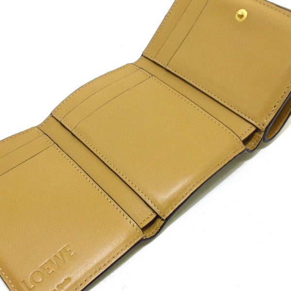 37868932 3 Loewe Trifold Wallet Soft Grain Calfskin Leather Butter