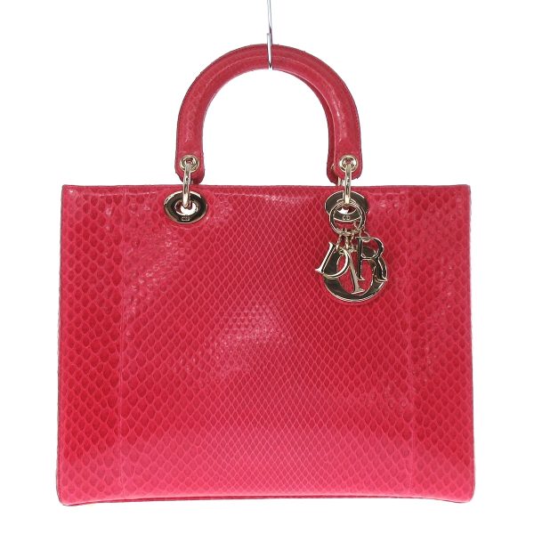 37869287 1 Dior Lady Dior Large Handbag Pink Python