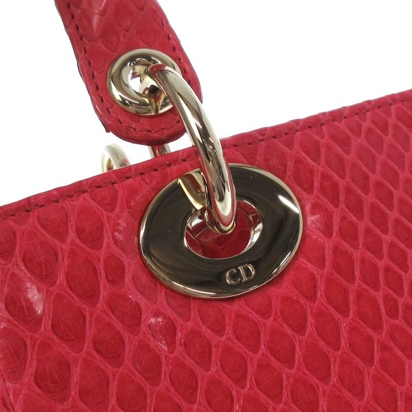 37869287 9 Dior Lady Dior Large Handbag Pink Python