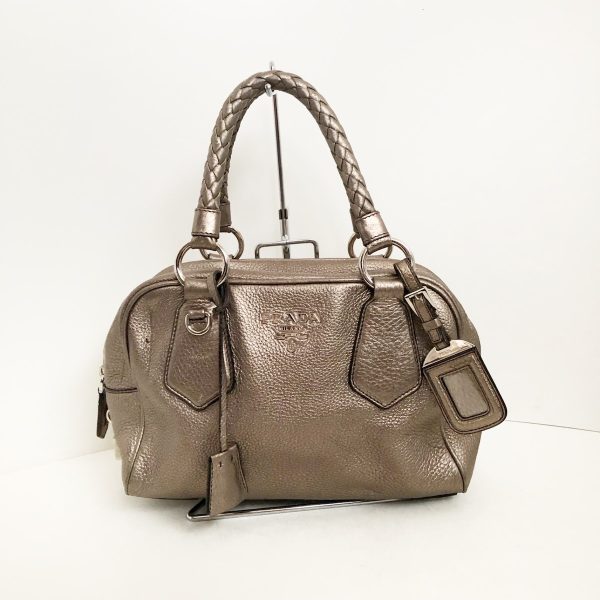 37869606 1 Prada Handbag Leather Bronze