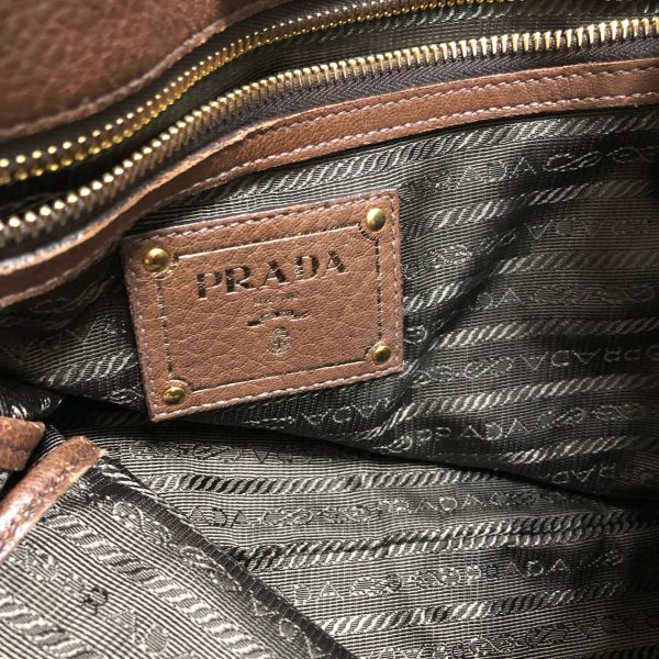 37869608 8 Prada Tote Bag Leather Dark Brown